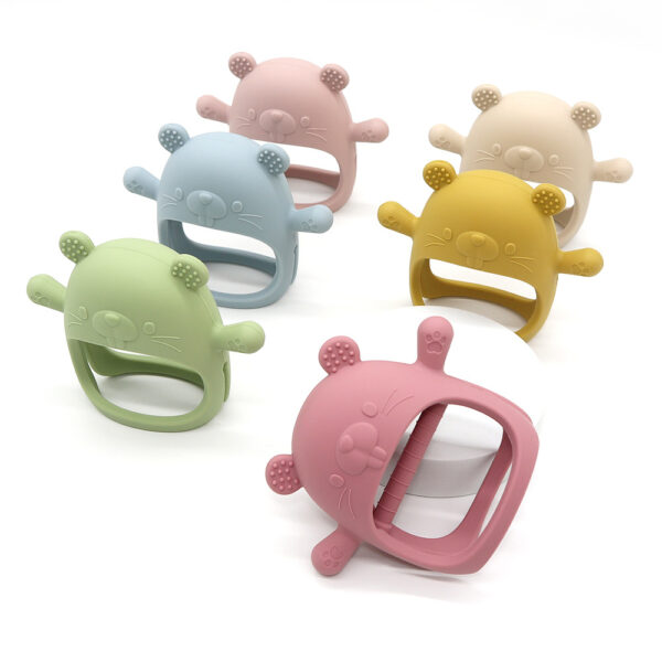 BPA free wholesale custom newborn teething chew toy baby silicone teethers baby biting toys